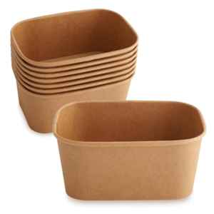 Kraft Paper Rectangular Bowls with Lids